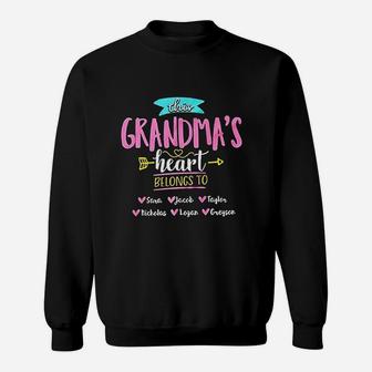 This Grandmas Heart Belongs To Mom Sweat Shirt - Seseable