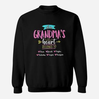 This Grandmas Heart Belongs To Personalized Mom Mama Gigi Sweat Shirt - Seseable
