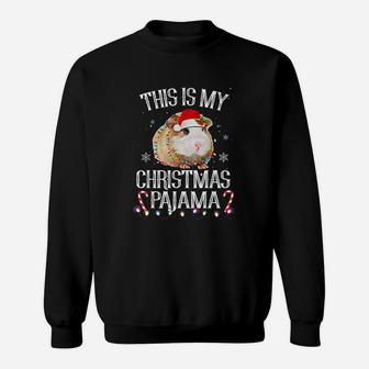 This Is My Christmas Pajama Guinea Pig Christmas Lights Sweat Shirt - Seseable