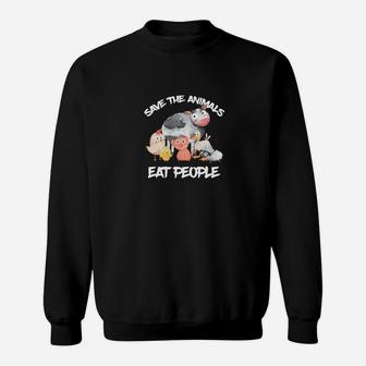 Tiere Essen Essen Menschen Lustiges Sweatshirt - Seseable