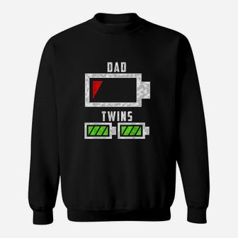 Tired Twin Dad Low Battery Sweat Shirt - Seseable