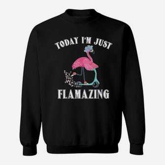 Today I Am Just Flamazing Flamingo Cycling Funny Sweatshirt - Seseable