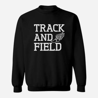 Track And Field With Track And Field Symbol Sweat Shirt - Seseable