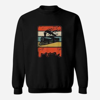 Train Railroad Locomotive Engineer Vintage Gift Sweat Shirt - Seseable
