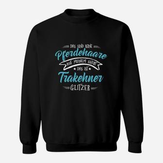 Trakehner Glitzer & Pferdehaare Sweatshirt, Humor für Pferdeliebhaber - Seseable