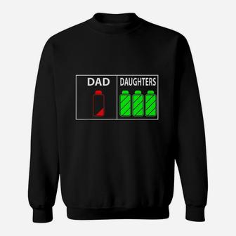 Triplet Dad Of Three Daughters Funny Fathers Day Gift Sweat Shirt - Seseable
