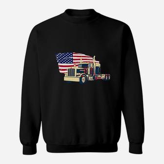 Trucks Truck Driver Semi Truck Driver American Trucker Sweatshirt - Seseable