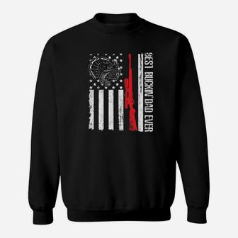 Tuckey Hunting Us Flag Vintage Best Buckin Dad Ever Shirt Sweat Shirt - Seseable