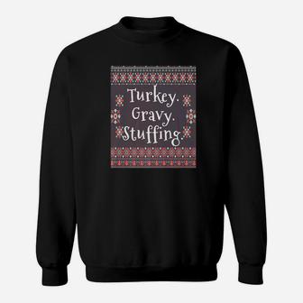 Turkey Dinner Thanksgiving Or Christmas Ugly Sweat Shirt - Seseable