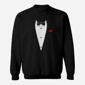 Tuxedo With Bowtie For Weddings And Special Occasions Sweat Shirt - Seseable