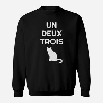 Un Deux Trois Cat Funny French Teacher Sweat Shirt - Seseable
