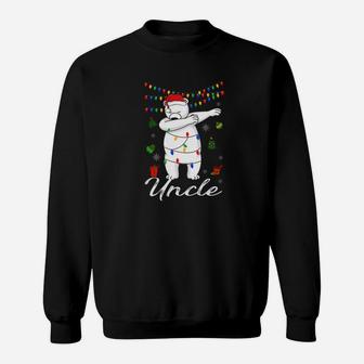 Uncle Bear With Santa Hat Dabbing Christmas Pajamas Sweat Shirt - Seseable