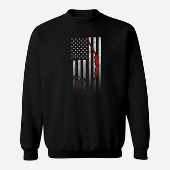 Us American Flag Archery Deer Bow Hunting Fathers Day Sweat Shirt - Seseable