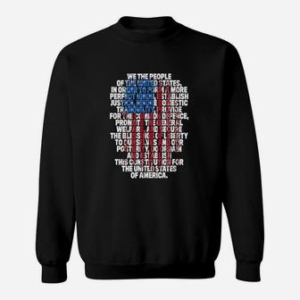 Us Constitution We The People With Vintage Flag Sweat Shirt - Seseable
