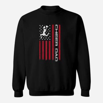 Us Flag Cheer Dad Gift For Fathers Day Sweat Shirt - Seseable