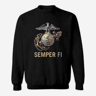 Us Marines Semper Fi Eagle Graphic Sweat Shirt - Seseable