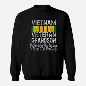 Us Military Family Vietnam Veteran Grandson Gift Sweat Shirt - Seseable