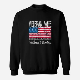 Us Military Veteran Wife Blessed To Marry My Hero Gift Sweat Shirt - Seseable