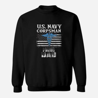 Us Navy Corpsman Proud Dad Awesome Fathers Day Gift Sweat Shirt - Seseable
