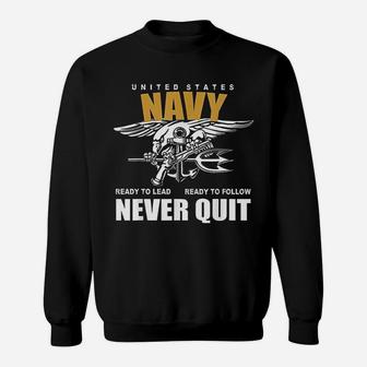 Us Navy Never Quit Proud Seals Team Sweat Shirt - Seseable