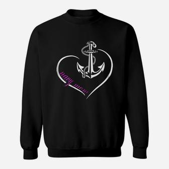 Us Navy Original Proud Navy Mom Anchor Heart Mothers Day Sweat Shirt - Seseable