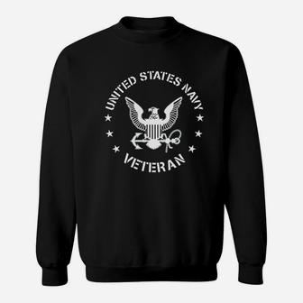 Us Navy Veteran With Eagle Emblem Sweat Shirt - Seseable