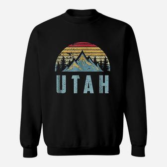 Utah Retro Vintage Mountains Sweat Shirt - Seseable