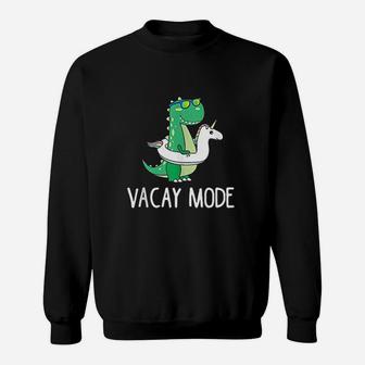 Vacay Mode Cute Dinosaur Funny Family Vacation Gift Sweat Shirt - Seseable