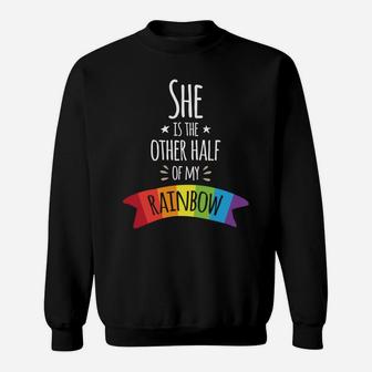 Valentines Day For Lesbian Girlfriend Wife My Rainbow Sweat Shirt - Seseable