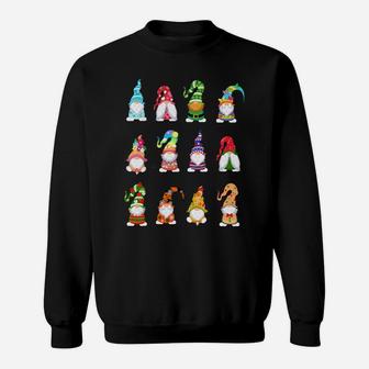 Valentines Gnome St Patricks Gnomies Easter Spring Gnomes Sweat Shirt - Seseable