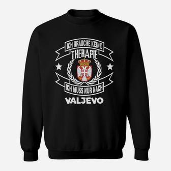 Valjevo Therapie Schwarzes Sweatshirt mit Serbien-Wappen - Seseable