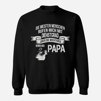 Vatertag Sweatshirt Wichtiger Titel Papa, Lustig mit Motorrad-Design - Seseable