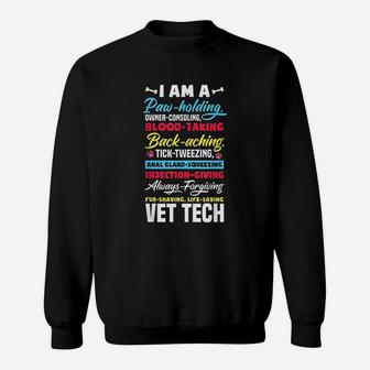 Vet Tech Paw Holding Funny Veterinary Technician Gift Sweat Shirt - Seseable