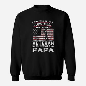 Veteran 365 Papa Veteran Fathers Day Gift Sweat Shirt - Seseable