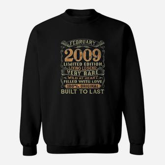 Vintage 13 Years Old February 2009 13th Birthday Gift Ideas Sweat Shirt - Seseable