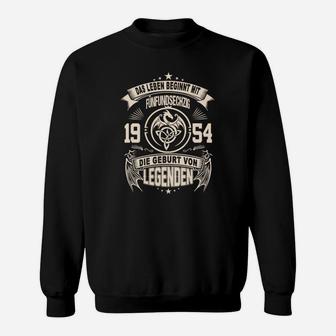 Vintage 1954 Geburt von Legenden Schwarz Sweatshirt für Herren - Seseable