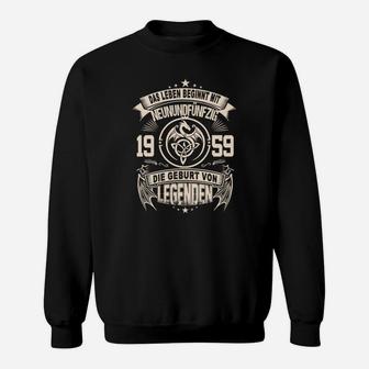 Vintage 1959 Geburt von Legenden Sweatshirt, Retro Jahrgang Design - Seseable