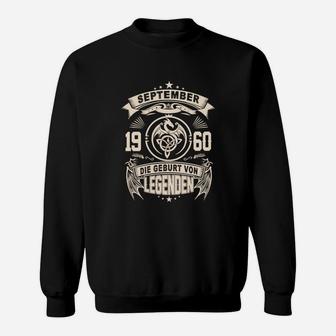 Vintage 1960 Geburtstags-Sweatshirt für September Legenden - Seseable