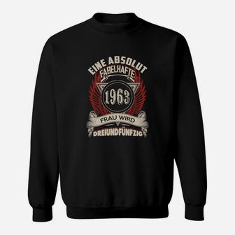 Vintage 1963 Sweatshirt für Damen, Zum 60. Geburtstag Fabelhafte Frau - Seseable