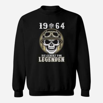 Vintage 1964 Motorrad-Schädel Sweatshirt für Legenden - Seseable