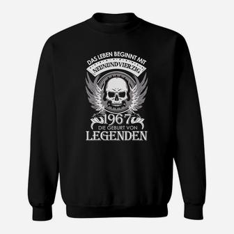 Vintage 1967 Legenden Geburt Sweatshirt, Totenkopf Design - Seseable