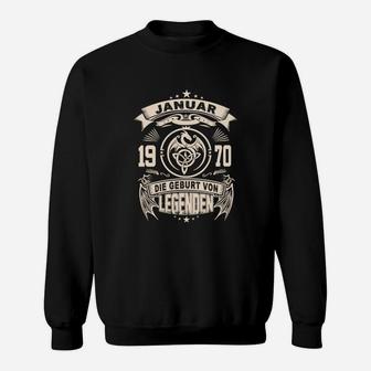 Vintage 1970 Geburt von Legenden Sweatshirt, Januar Edition für Erwachsene - Seseable