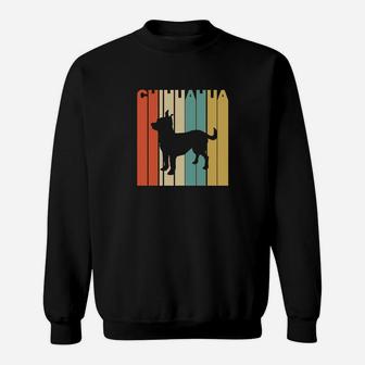 Vintage 1970s Style Chihuahua Silhoue Q Sweatshirt - Seseable