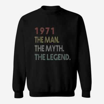 Vintage 1971 Man Myth Legend Birthday Gifts For 51 Years Old Sweat Shirt - Seseable