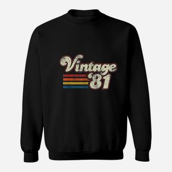 Vintage 1981 Birthday Rainbow Color Sweat Shirt - Seseable