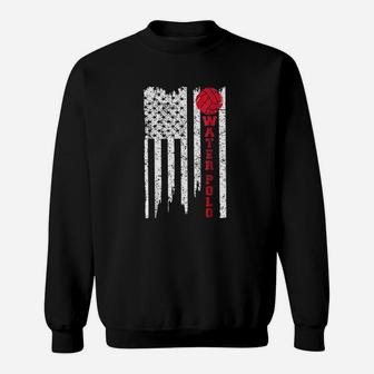 Vintage American Flag Water Polo Sweat Shirt - Seseable