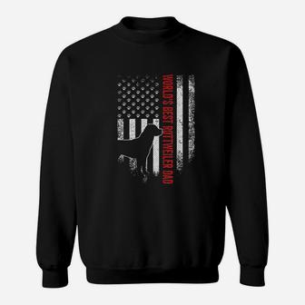 Vintage American Flag Worlds Best Rottweiler Dad Silhouette Sweat Shirt - Seseable