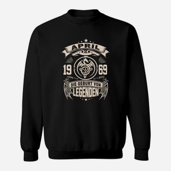 Vintage April 1969 Legendäres Geburtstag Sweatshirt, Retro Design - Seseable