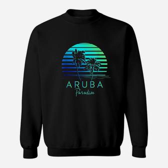 Vintage Aruba Beach Tropical Vibes Vacation Souvenir Sweat Shirt - Seseable