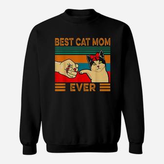 Vintage Best Cat Mom Ever Best Gifts For Mom Sweat Shirt - Seseable